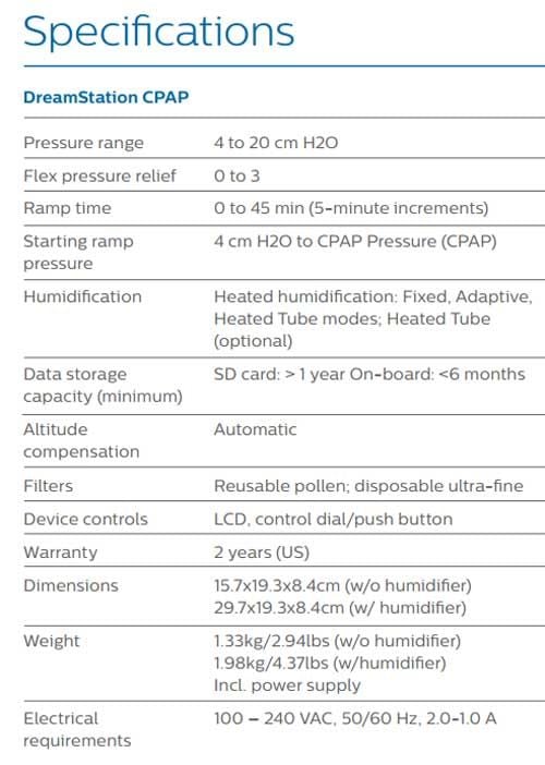 Specifications