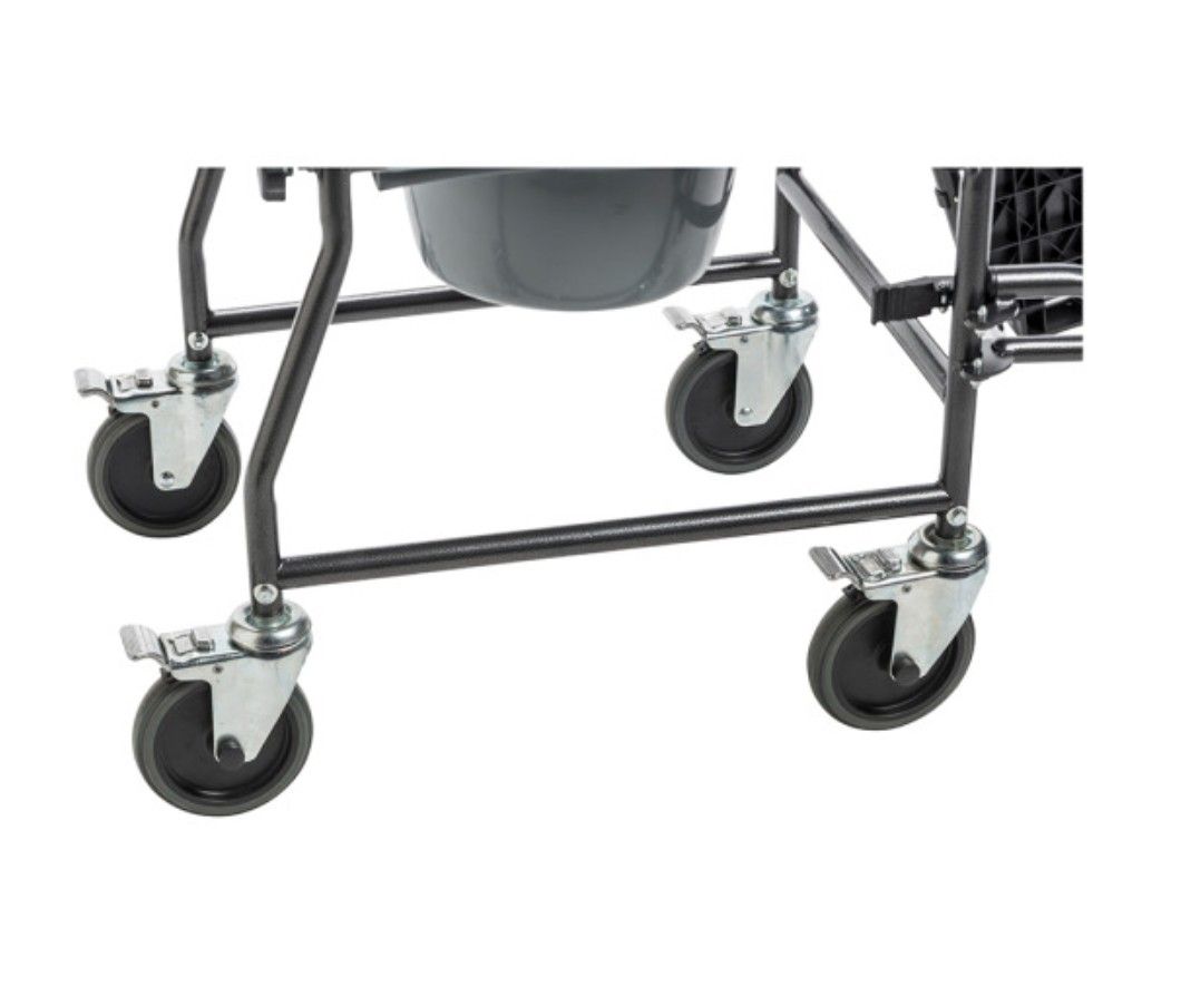 Drive Medical Upholstered Drop Arm Wheeled Commode
