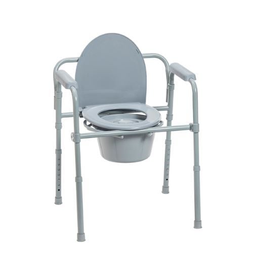 Drive Medical Steel Folding Deep Seat Bedside Commode