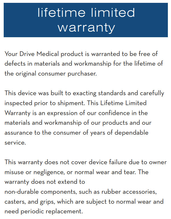 Lifetime Limited Warranty