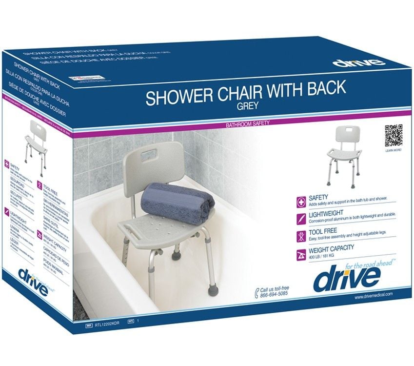 Image 4 of Drive Deluxe KD Bath Shower Bench with Optional Back