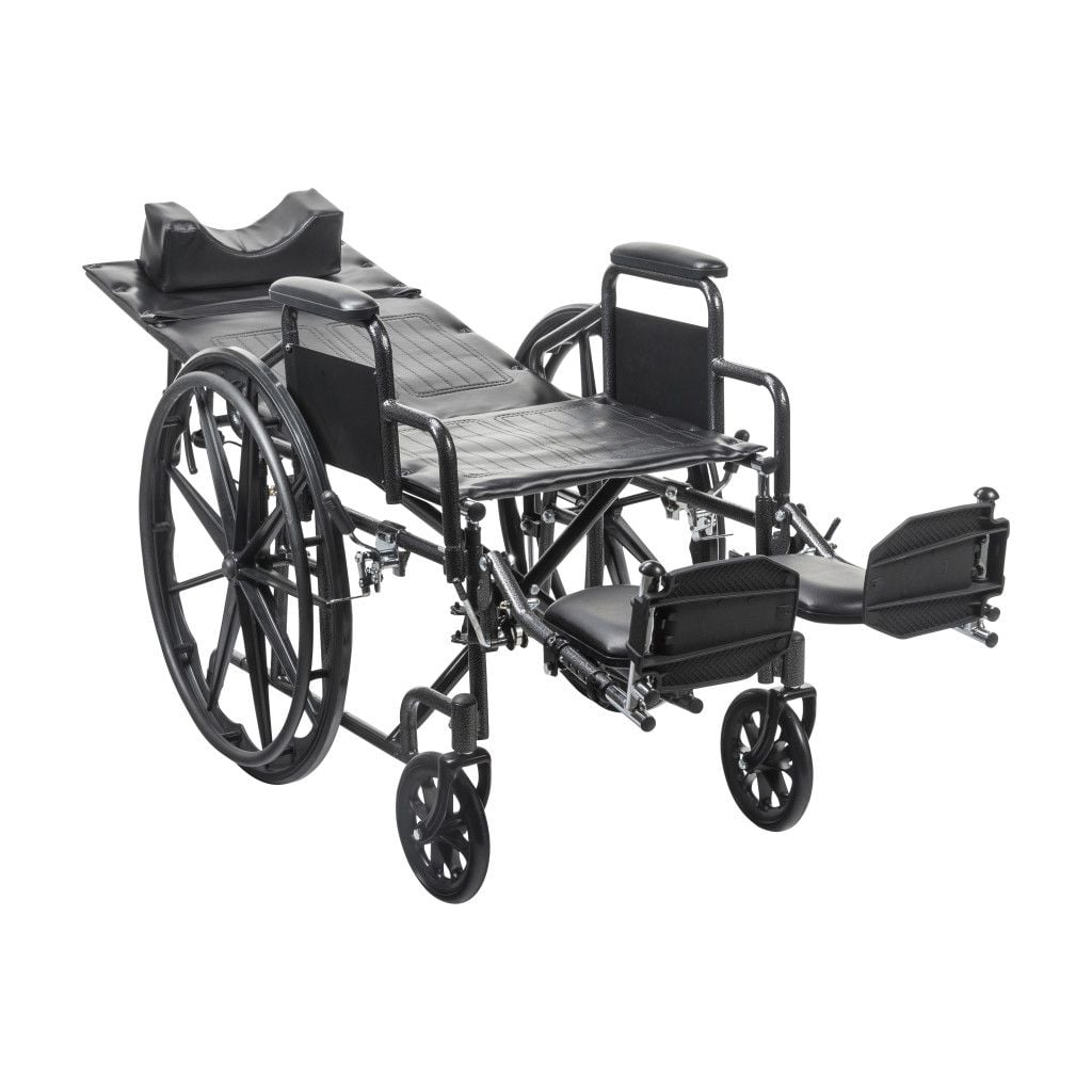 Drive Silver Sport Full Reclining Wheelchair - Desk Arms, Reclined