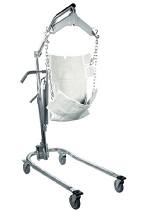 Manual Hydraulic Deluxe Chrome Plated Patient Lift with Six Point Cradle (Sling not included)