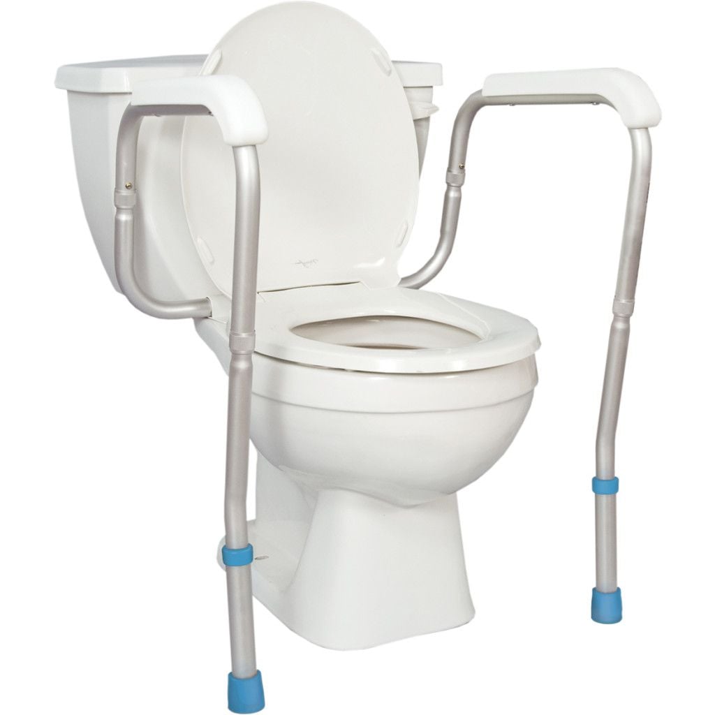 Drive Medical AquaSense Adjustable Toilet Safety Rails to Floor