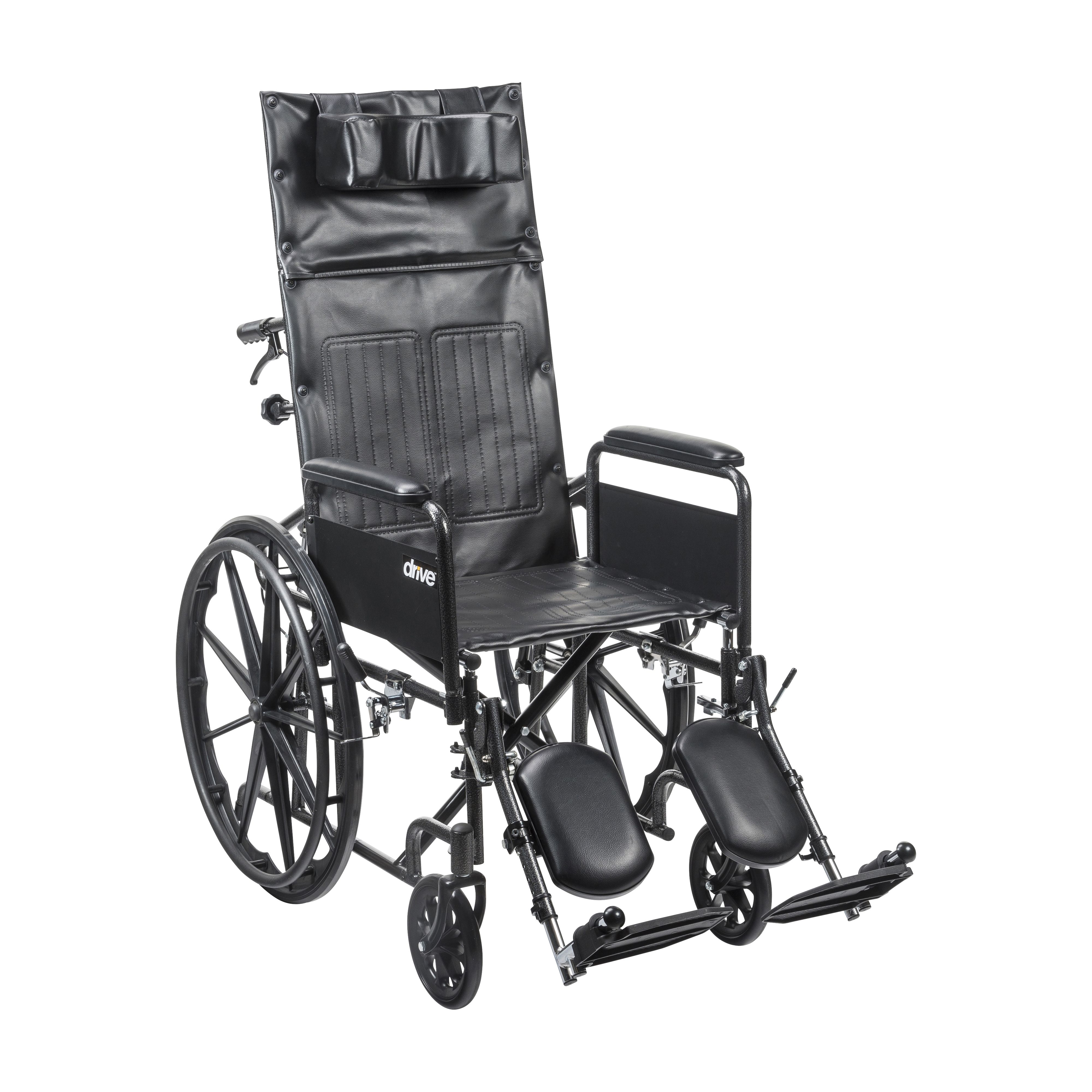 Drive Silver Sport Full Reclining Wheelchair - Full Arms
