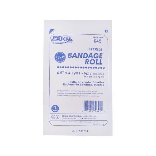 Image 3 of Dukal 645 Cotton Gauze Bandage Roll Sterile, 6 Ply