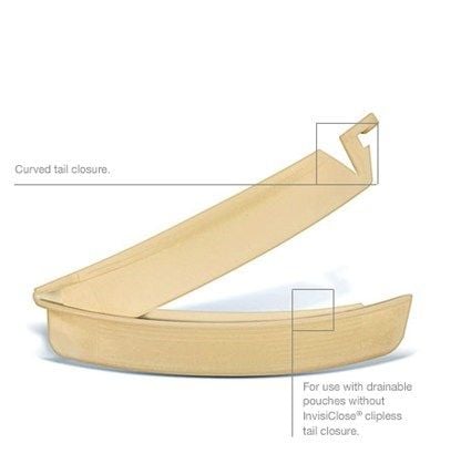 Curved Tail Ostomy Closure Features