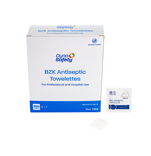 Dynarex BZK Antiseptic Towelettes, Alcohol Free - 1303 | Vitality