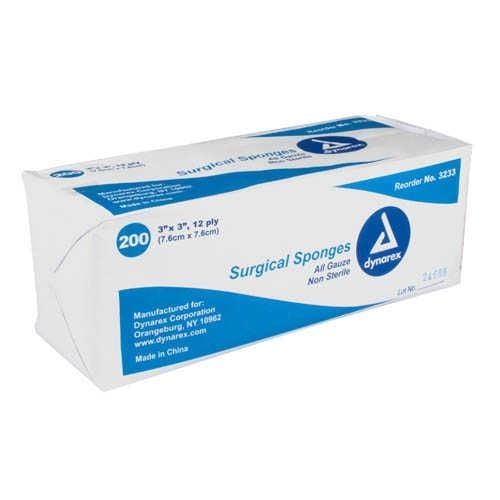 Dynarex 3223 Surgical Gauze Sponges 2 x 2 Inch, 12 Ply - Sterile
