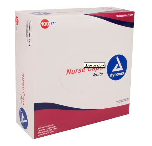 Image 1 of Dynarex White Nurse Hat