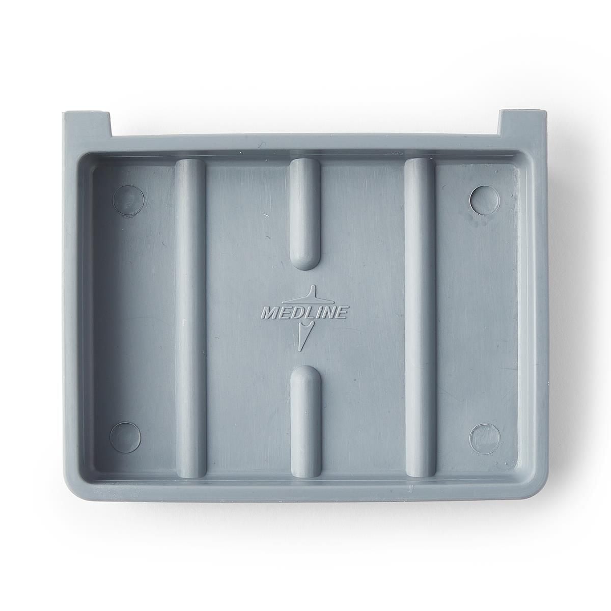 Medline Ridged Plastic Soap Dishes, Graphite