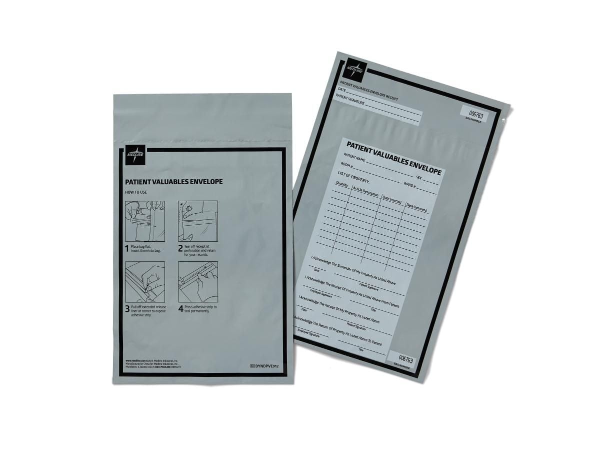 medline patient belongings and valuables bags
