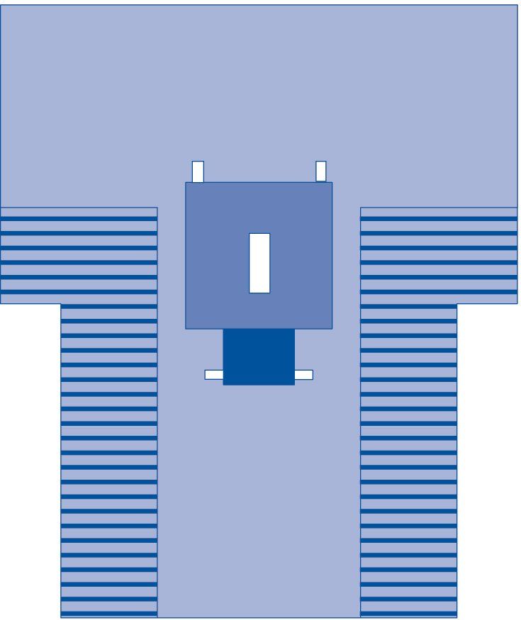 Image 1 of Medline Laparotomy Surgical T-Drape with Instrument Pad, 4 x 12 in. Fenestration - DYNJP3003