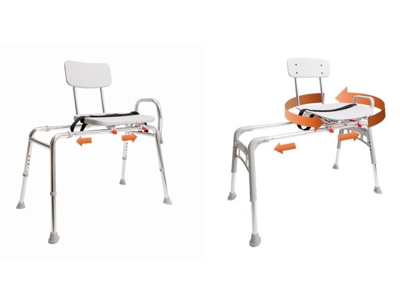 Eagle Health Transfer Bench Options, sliding with swivel seat options