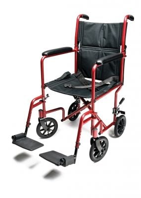Image 1 of Everest & Jennings Lightweight Aluminum Transport Chair - 17 inch seat