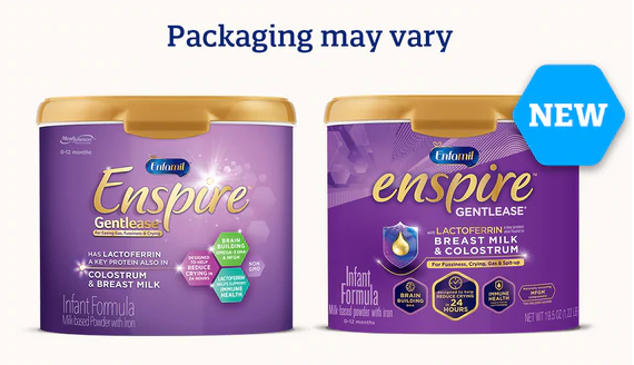 Enfamil Enspire Gentlease Infant Formula Packaging Comparison