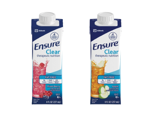 Image 2 of Abbott Ensure Clear Nutrition Drink (High Protein, Fat Free) - Apple, Mixed Berry, Blueberry 8 oz. Cartons