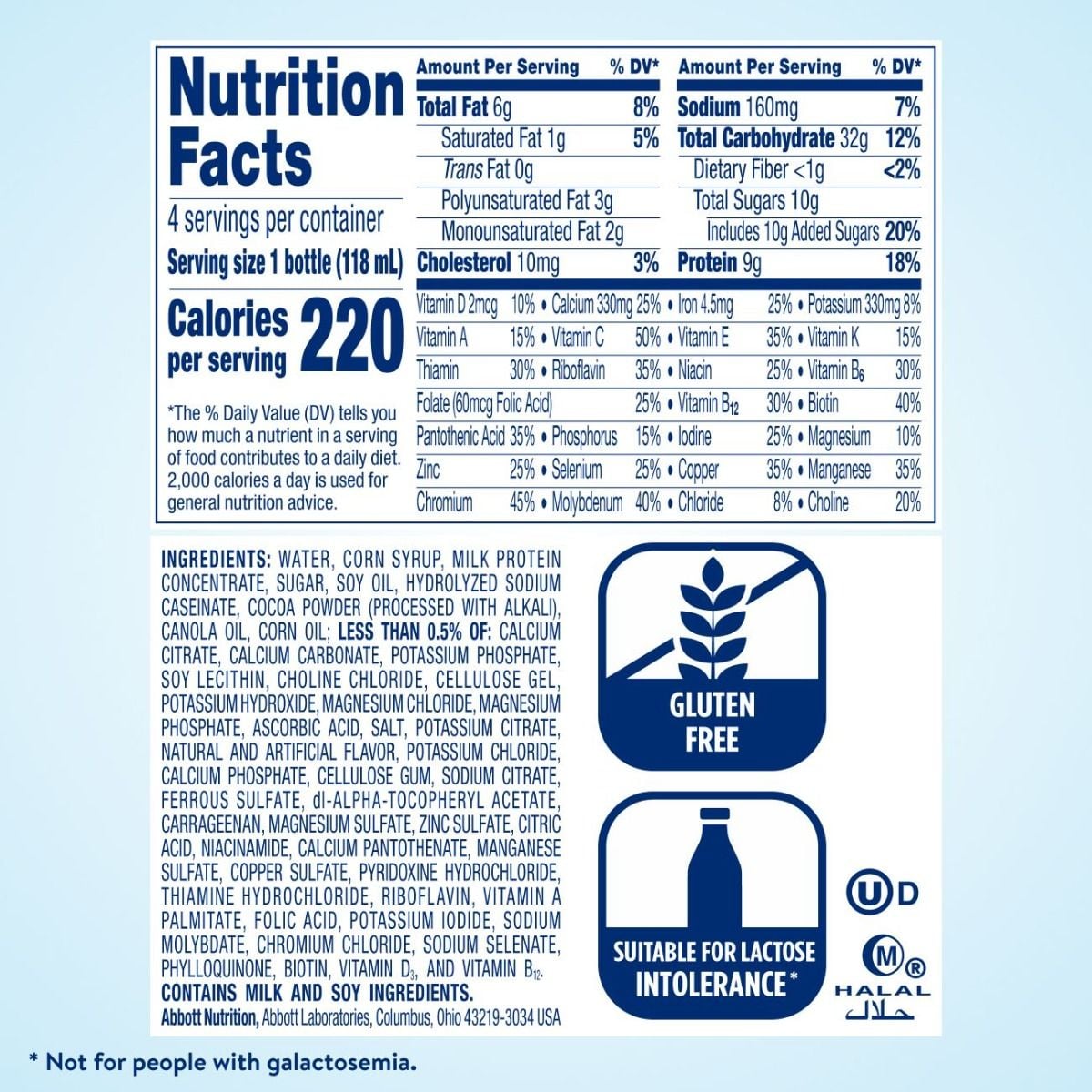 shake nutrition facts chocolate