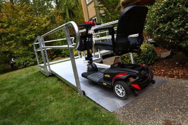 Scooter entering ramp.