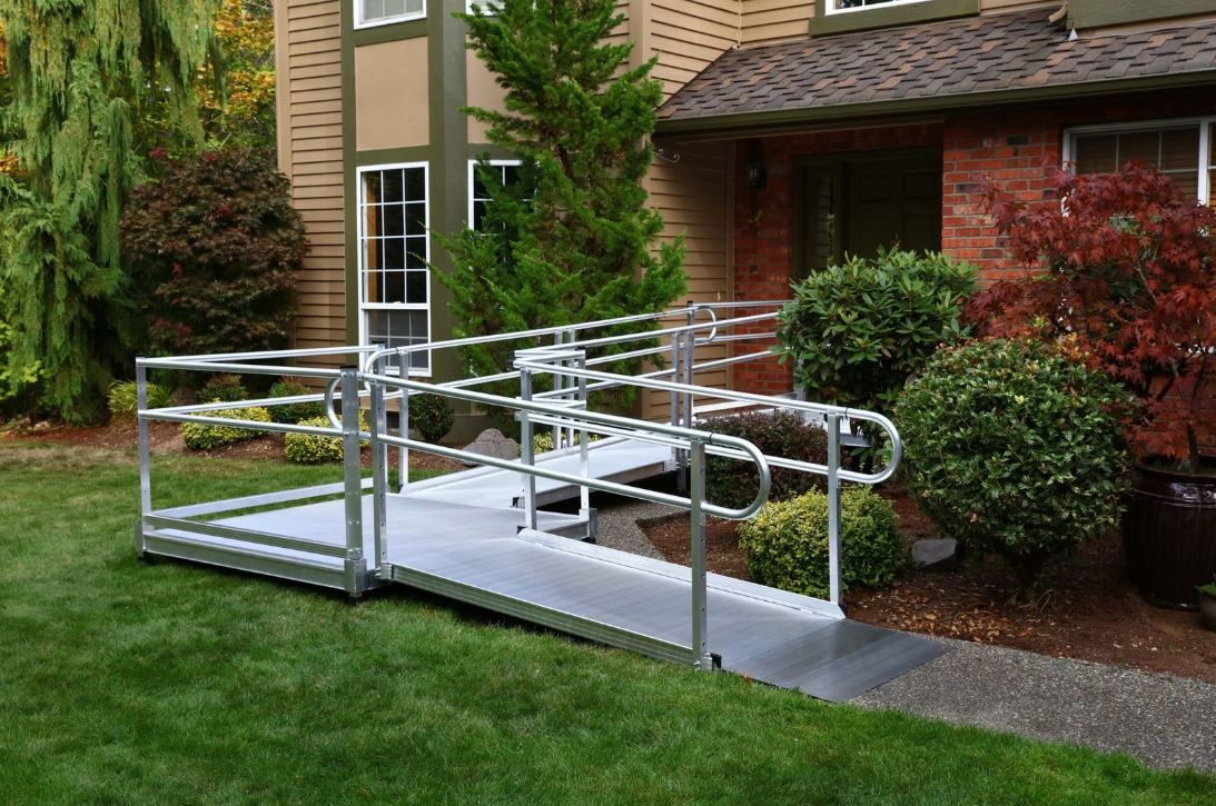 Side view of the wheelchair ramp