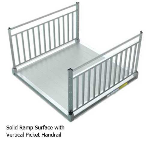 Solid Ramp Surface with Vertical Picket Handrail