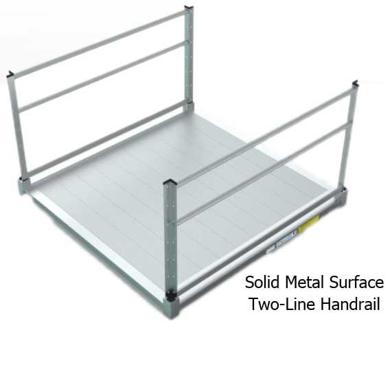 Solid Metal Surface with Two-Line Handrail