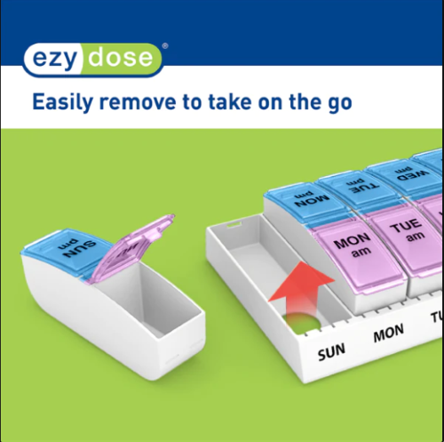 Image 8 of Ezy Dose AM PM Travel Pill Pods Pill Planner