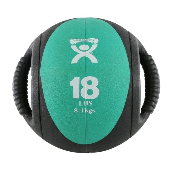CanDo Dual-Handle Teal 18 Pound, 9-Inch Medicine Ball