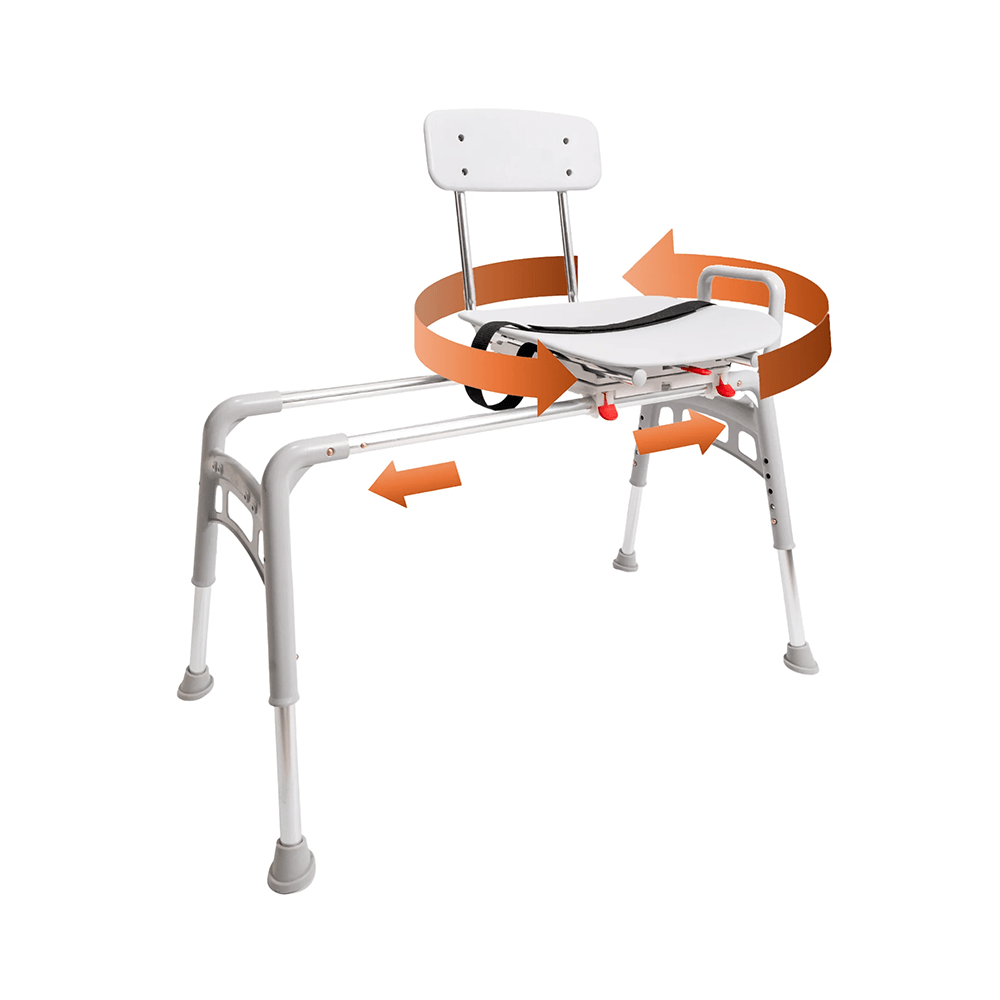 Eagle Health Sliding Tub Transfer Bench with Swivel Seat - ERGO Series