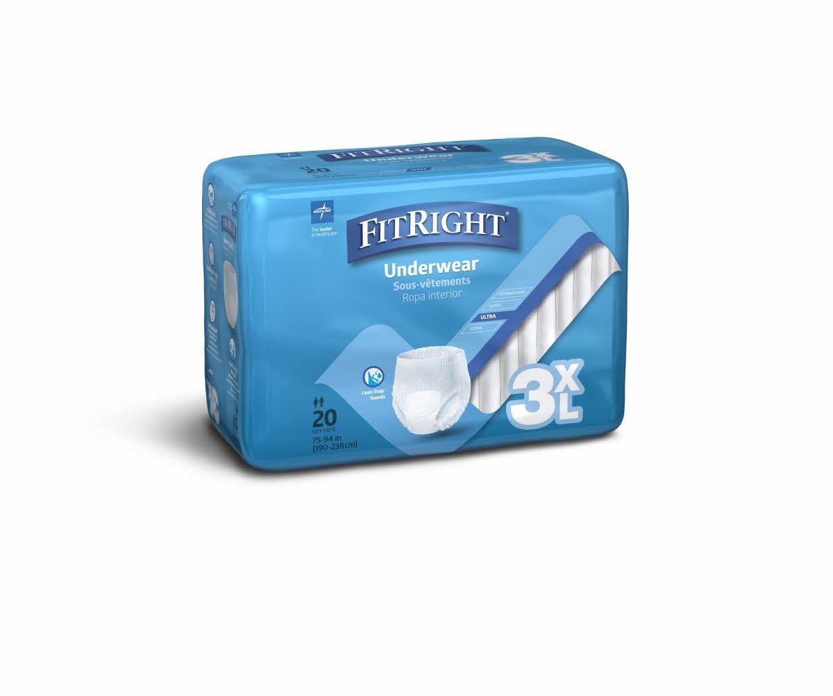 Image 2 of Medline FitRight 3XL Adult Incontinence Underwear