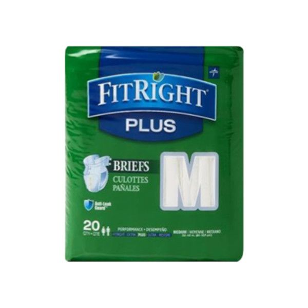 Image 2 of Medline FitRight Plus Adult Incontinence Briefs with Tabs, Heavy Absorbency