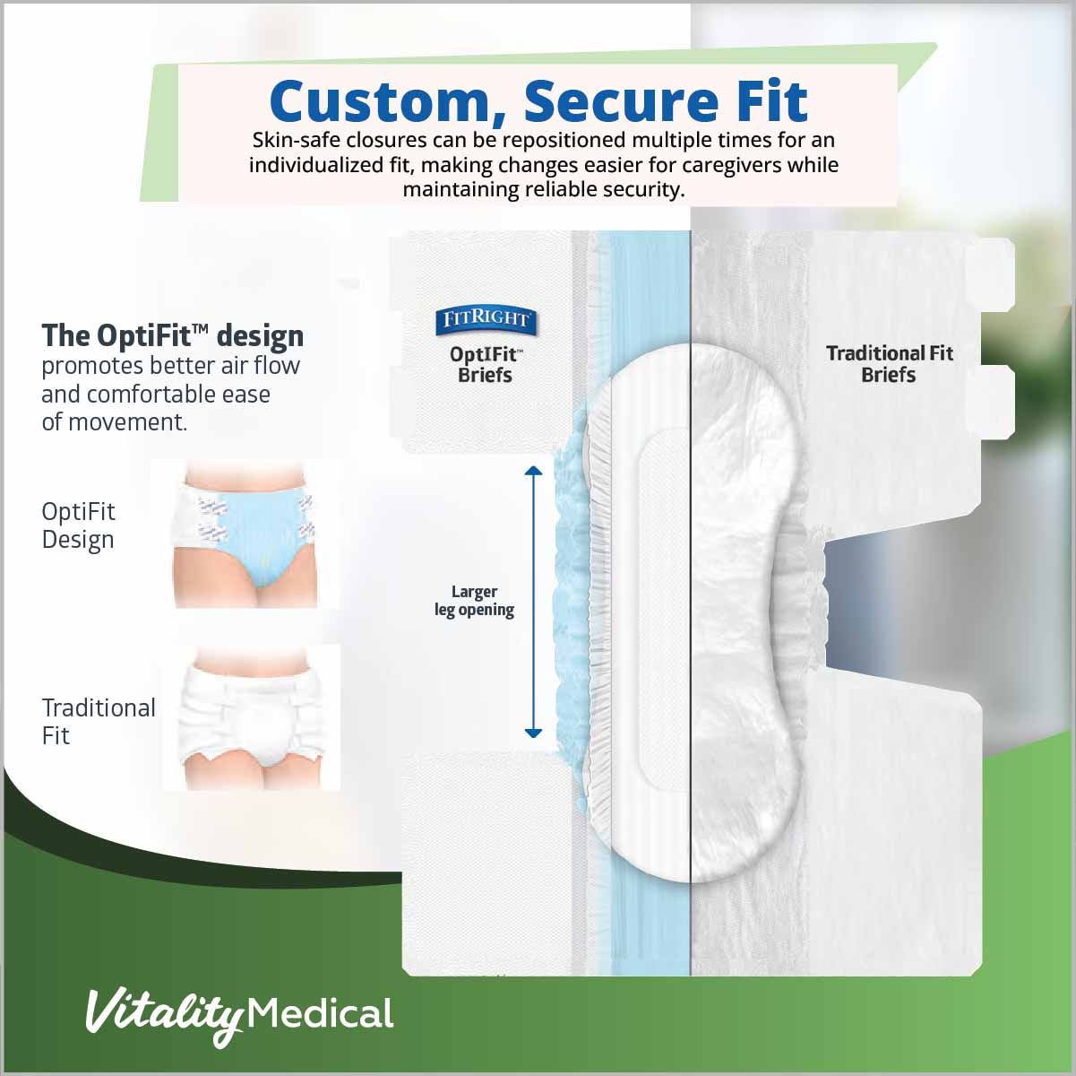 Image 3 of Medline FitRight OptiFit Stretch Extra Briefs - M/L and XL/2XL