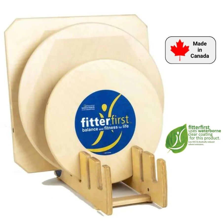 Kit of 3 Boards, Includes: 20 Inch Rocker Board, 20 Inch Balance Board, 16 Inch Balance Board, Board Stand