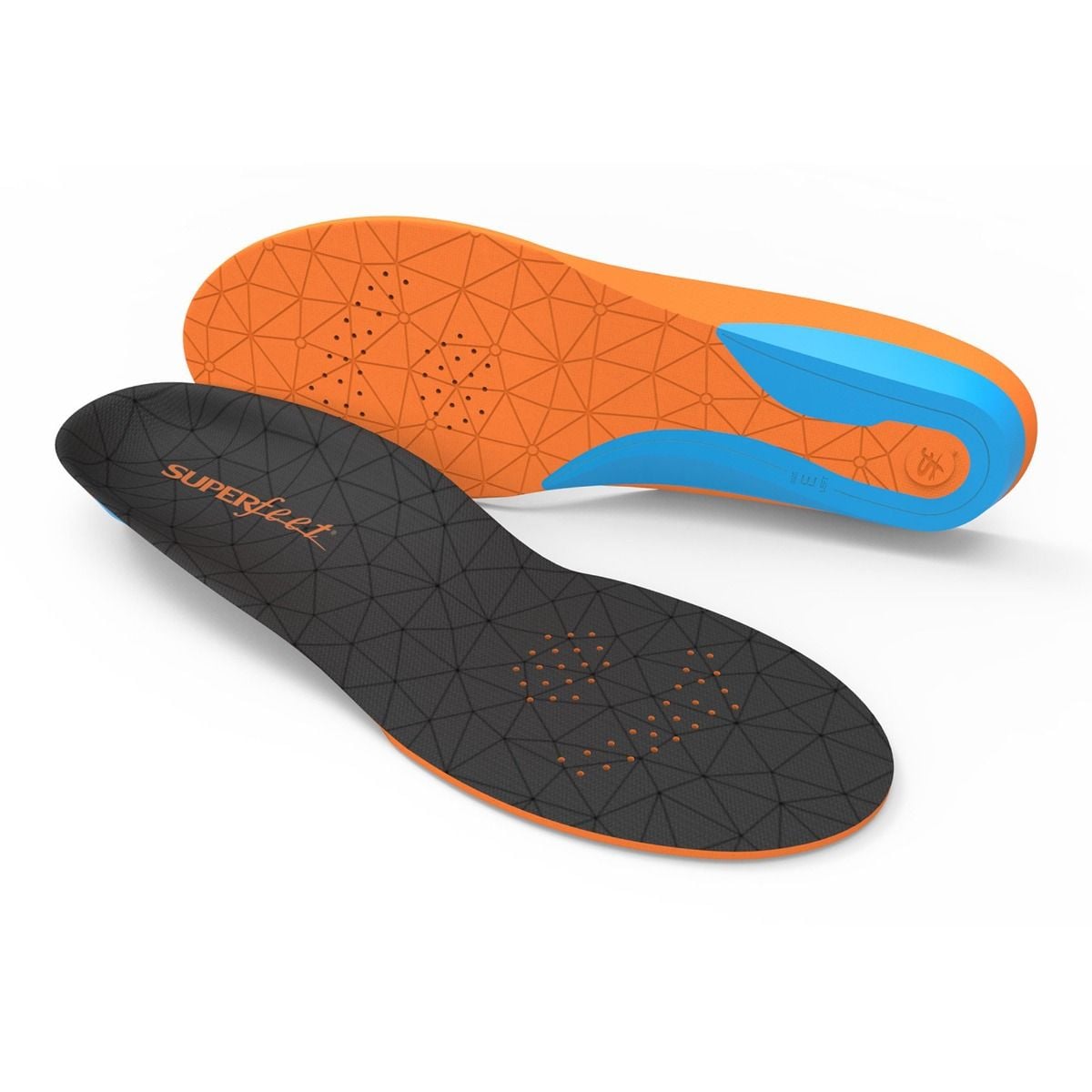 Insole Superfeet® FLEX Full Length Foam / Nylon Female 10-1/2 to 12 / Male 8-1/2 to 10 Black / Blue / Orange