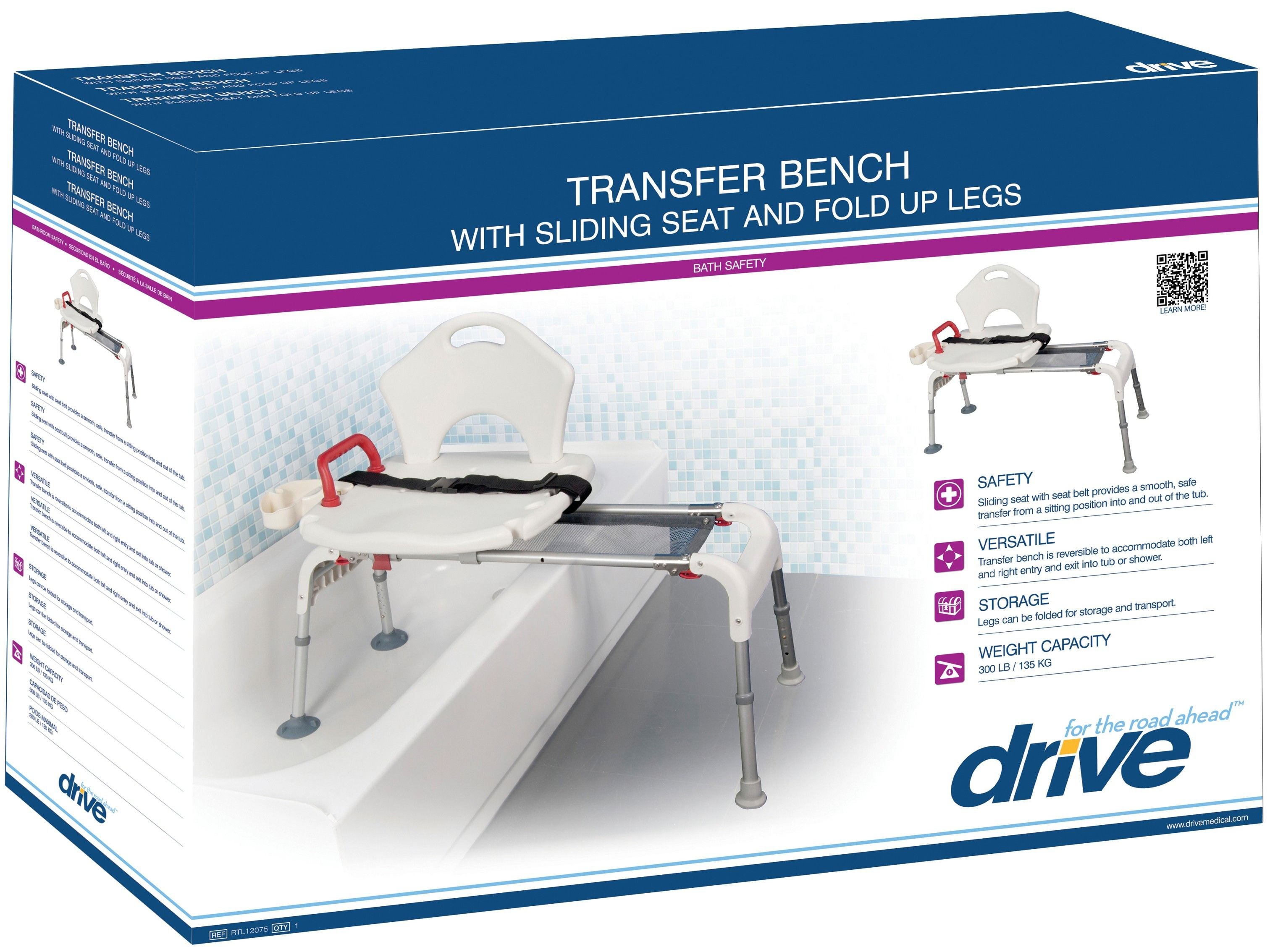 Image 4 of Drive Folding Universal Sliding Transfer Bench