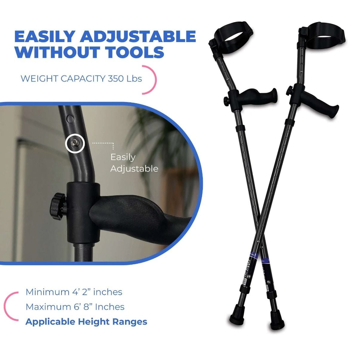 Easily adjustable without tools