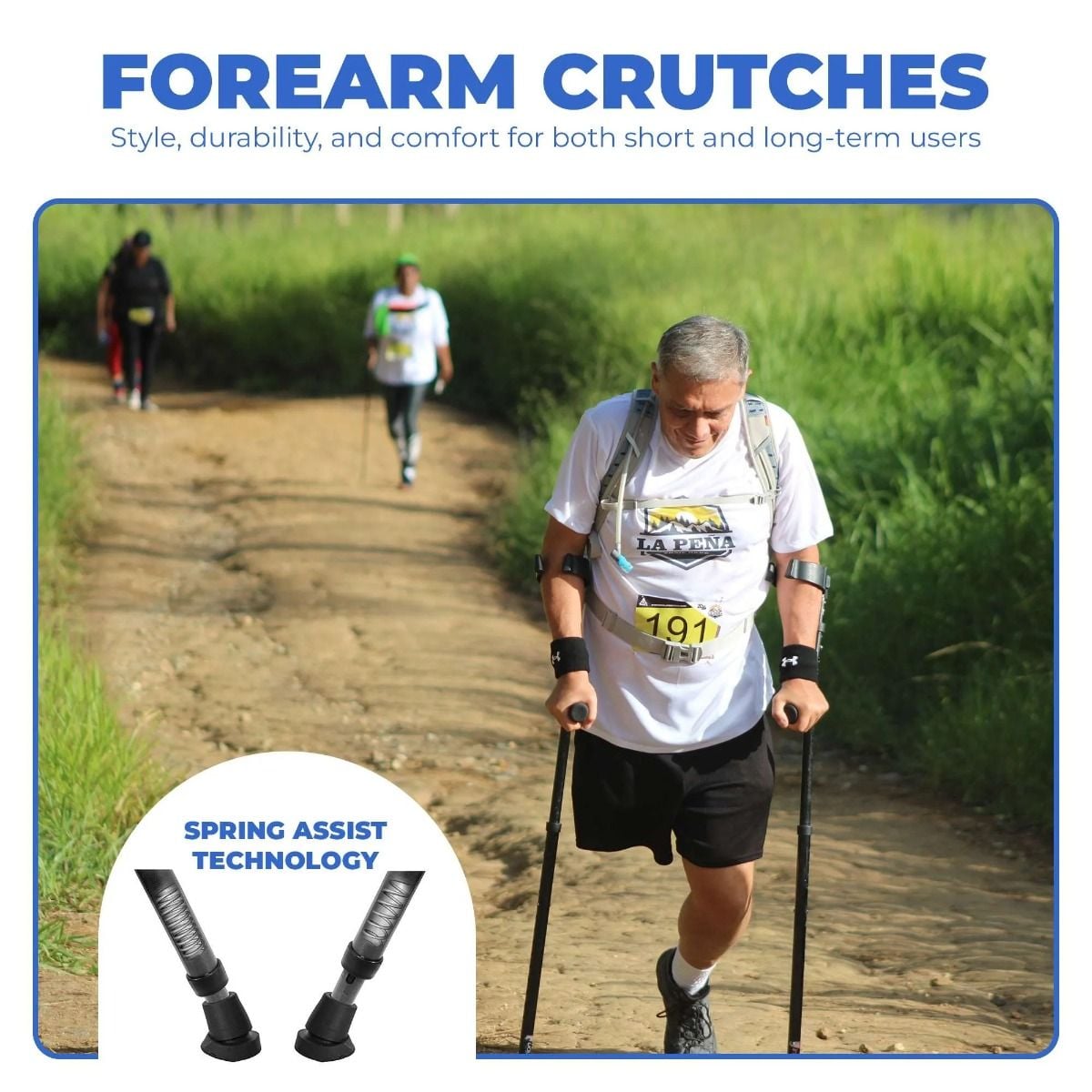 Forearm crutches for short and long-term users