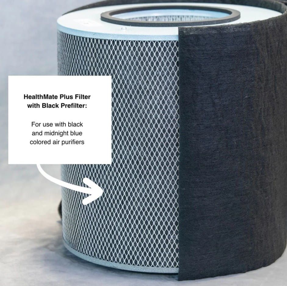 HealthMate Plus Filter with Black Prefilter: For Use With Black and Midnight Blue Colored Air Purifiers