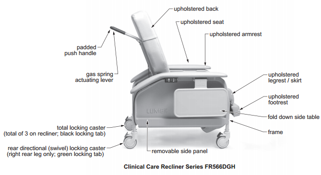 FR566DG Deluxe Clinical Care Recliner Features