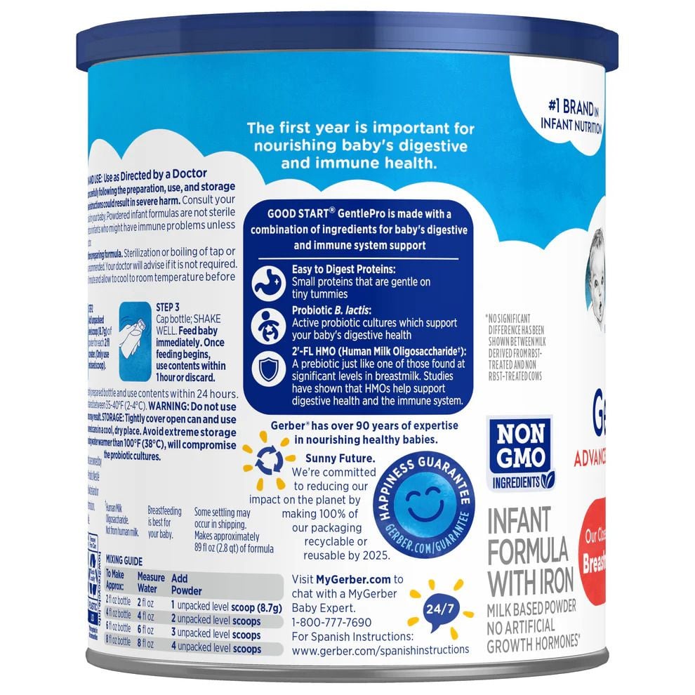 The back of a can of Good Start GentlePro Powder Formula