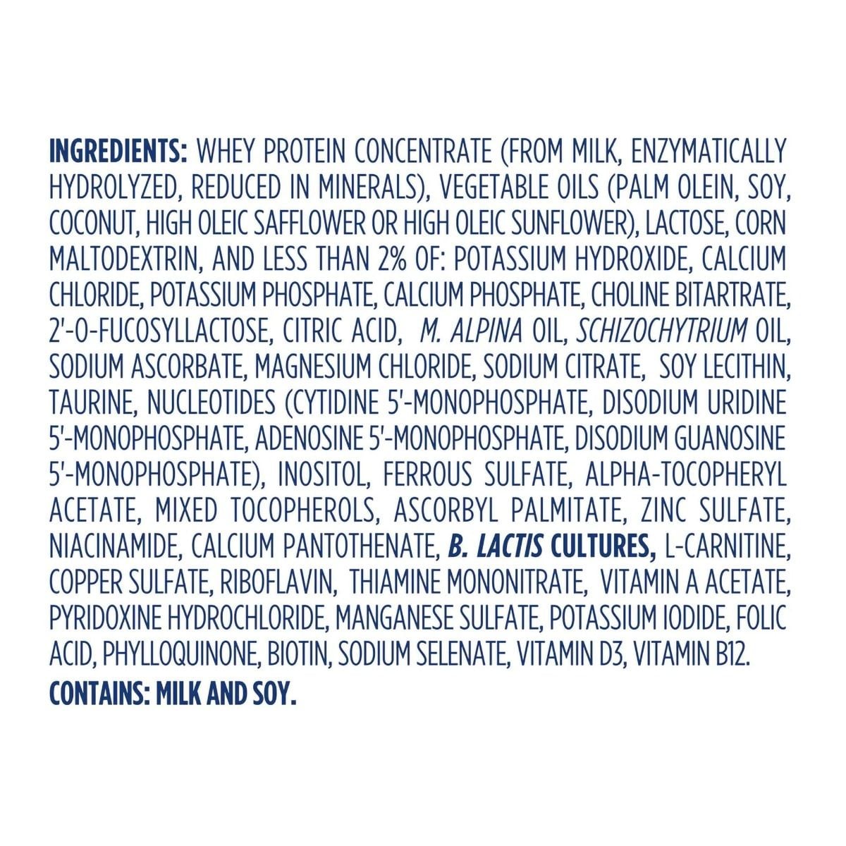 Ingredients list