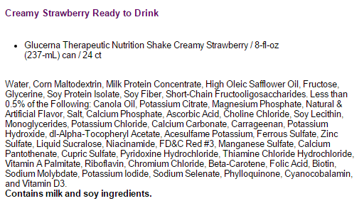 Glucerna Strawberry Shake Ingredients