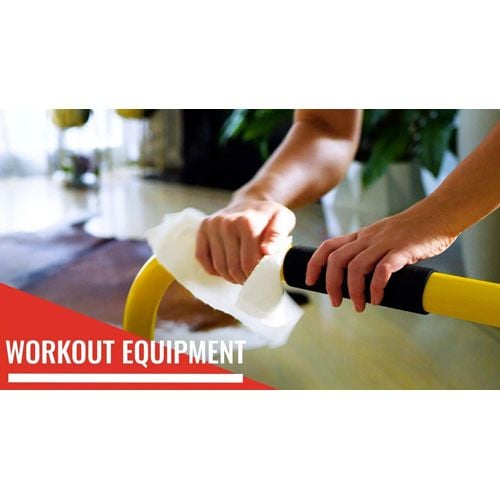 GymWipes working their magic on workout equipment