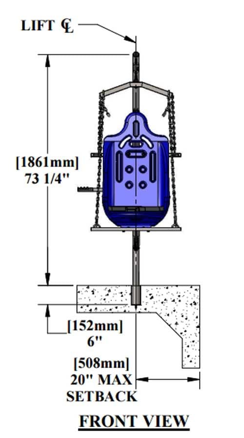 Pool Lift Hard Seat Specifications Front