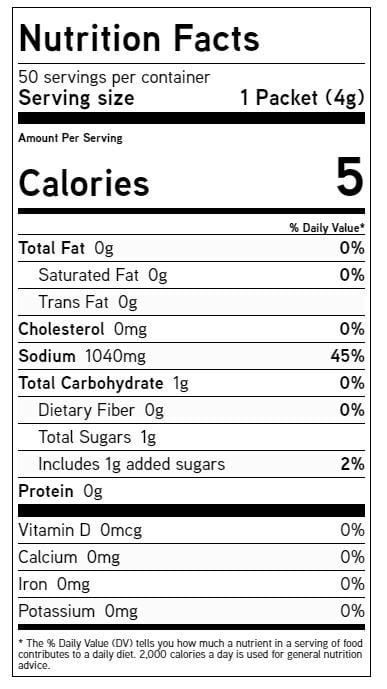 Herb-Ox Nutrition Facts