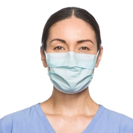 Image 1 of Halyard Procedure Face Mask, Pleat-Style with Earloops 