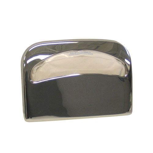 Image 1 of Hospeco Half-Fold Toilet Seat Cover Dispenser, Chrome/Wall Mounted