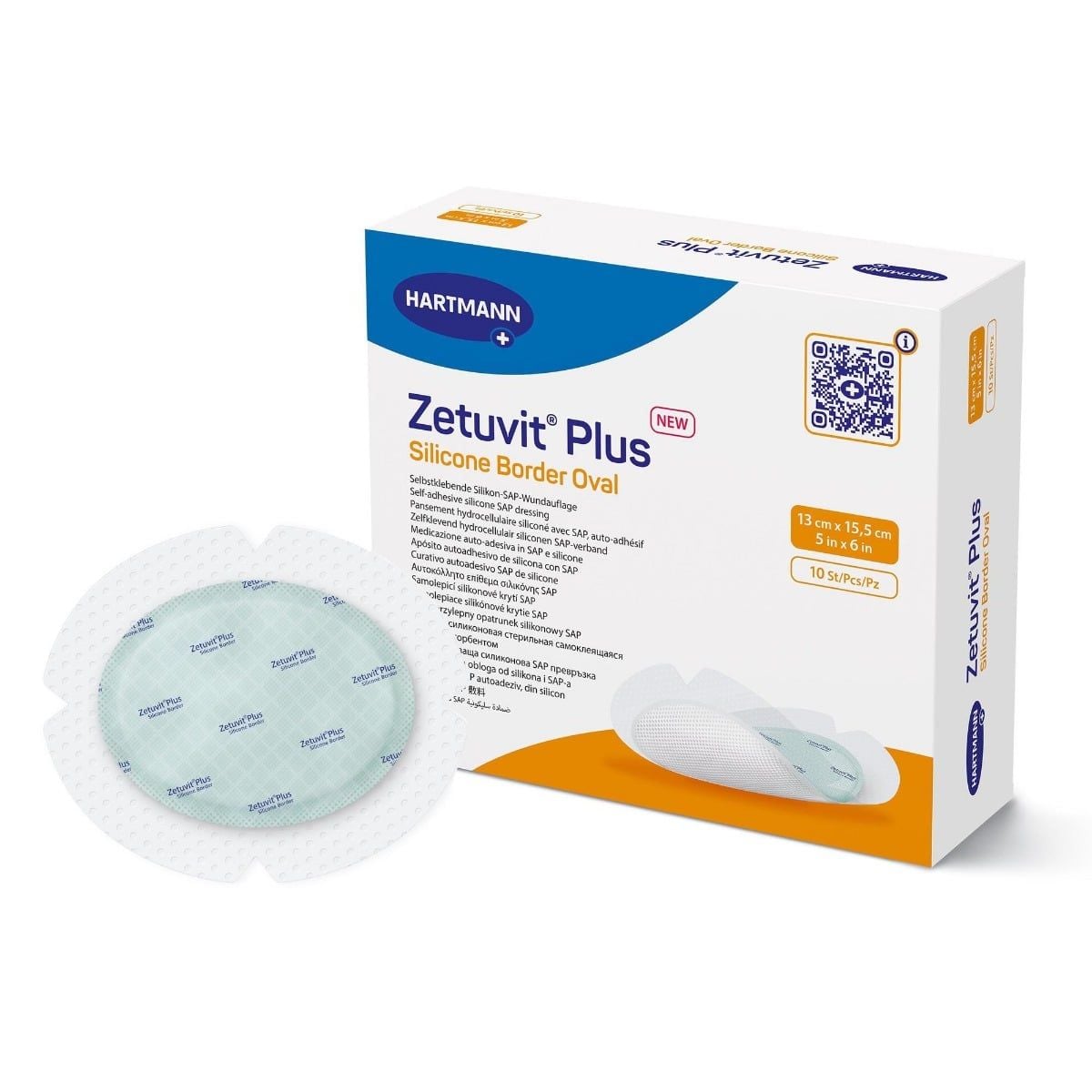 Zetuvit Plus Silicone Bordered Dressing - Oval