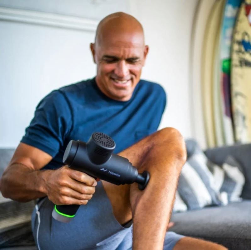 Man Using Hypervolt 2 Pro on Calf