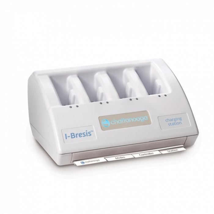 Charging Station showing empty slots where the controllers are docked for charging